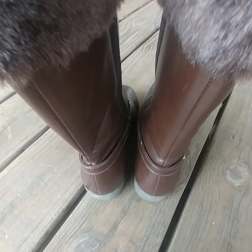 Michael Kors Womens Brown leather harness zip boot